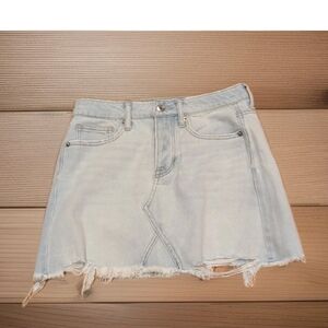 Light Blue Denim Mini Skirt AEO Size 2 Button Up